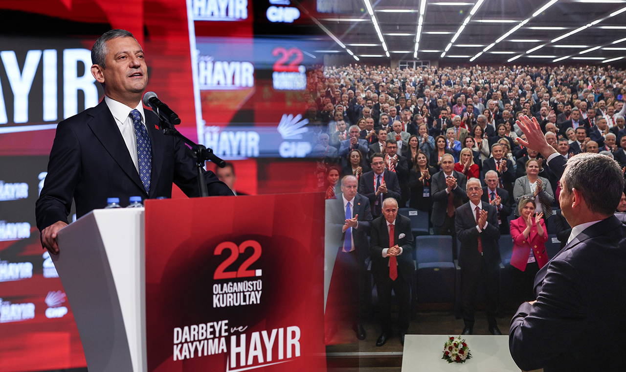 son dakika ozgur ozel chpnin 22 olaganustu kurultayinda yeniden genel baskan secildi oylarin tamamini aldi XEXsIBTP