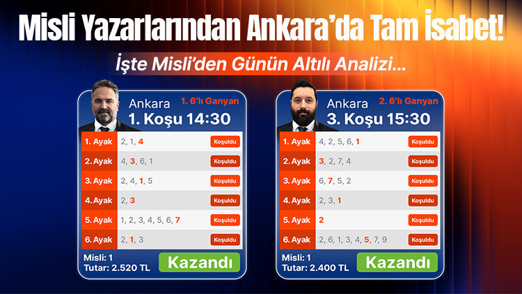 Misli yazarlarindan ankarada tam isabet iste mislide gunun kazanan altilisi nXzkixG8
